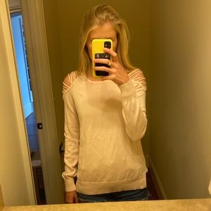 Baby pink Central Park West Cold Shoulder Sweater